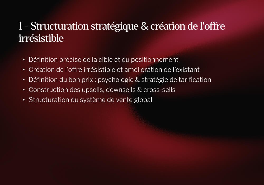 Structuration stratégique et création de l'offre irrésistible